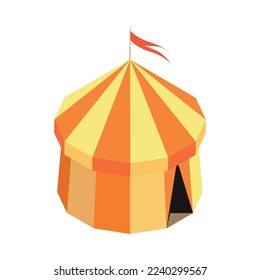 Amusement park attractions and visitors isometric composition with isolated image on blank background vector illustration