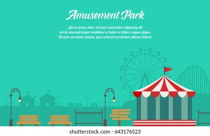 Amusement park background with ornament