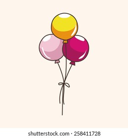 Amusement park balloons theme elements