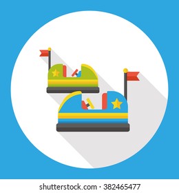 amusement park bumper cars flat icon