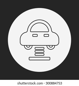 amusement park bumper cars line icon