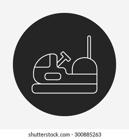 amusement park bumper cars line icon