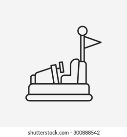 amusement park bumper cars line icon