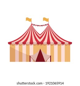 amusement park carnival circus tents flat design vector illustration