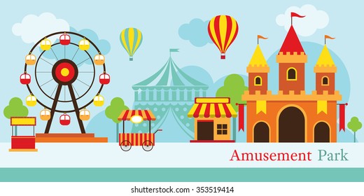 Amusement Park, Carnival, Fun Fair, Circus, Day Scene festival