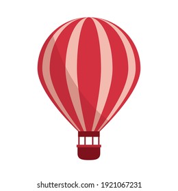 amusement park carnival hot air balloon flat design vector illustration