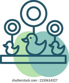 Vergnügungspark Karussell, Illustration, Vektorgrafik auf weißem Hintergrund.