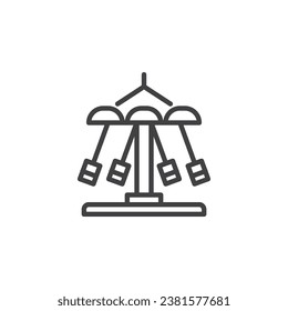 Amusement Park Carousel line icon. linear style sign for mobile concept and web design. Carousel outline vector icon. Symbol, logo illustration. Vector graphics