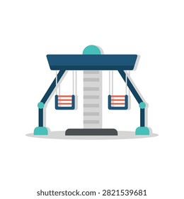 Amusement park chain swing ride attraction icon with amusement carnival attraction fairground entertainment
