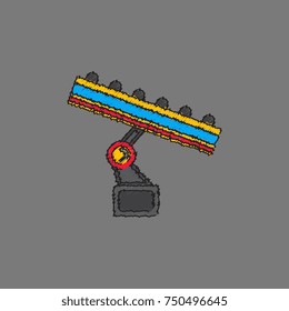 Amusement park circus attraction vector illustration in Hatching style