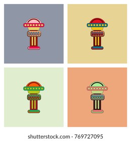 Amusement park circus attraction vector illustration collection