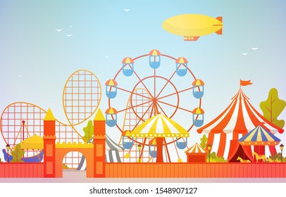 Amusement Park Circus Carnival Festival Fun Stock Vector (Royalty Free ...