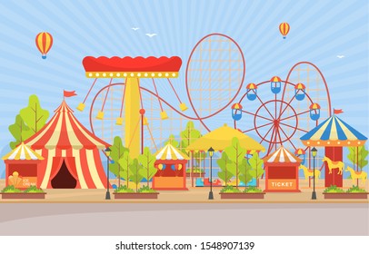 Amusement Park Circus Carnival Festival Fun Stock Vector (royalty Free 