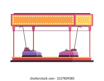 Amusement park circus composition with isolated image of fairground facility on blank blackground vector illustration