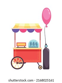 Amusement park circus composition with isolated image of fairground facility on blank blackground vector illustration