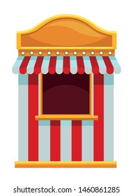 amusement park and circus fun with fair shop isolated vector illustration graphic design