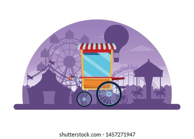 amusement park and circus fun isolated vector illustration graphic design