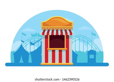 amusement park and circus fun isolated vector illustration graphic design