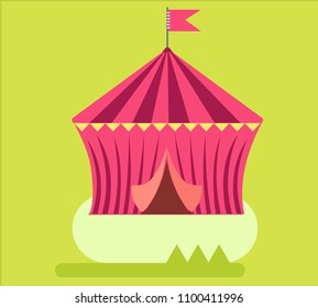 Amusement park circus tent vector flat design