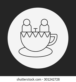 amusement park coffee-cup line icon