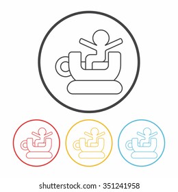 amusement park coffee-cup line icon