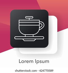 amusement park coffee-cup line icon