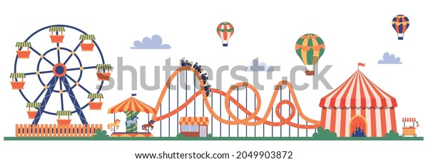 Amusement Park Composition Outdoor Scenery View Stock Vector (Royalty ...