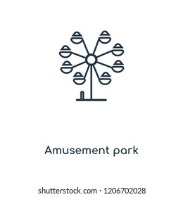 Amusement park concept line icon. Linear Amusement park concept outline symbol design. This simple element illustration can be used for web and mobile UI/UX.