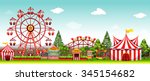 Amusement park at daytime illustration