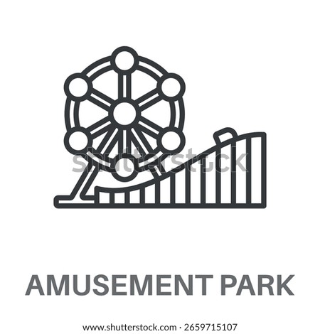 Amusement Park Design Icon, Simple Style Design Inspiration For Any Logos Interface And Purpose