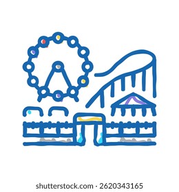 amusement park doodle icon sketch vector. amusement park sign. isolated symbol illustration