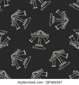 amusement park doodle seamless pattern background