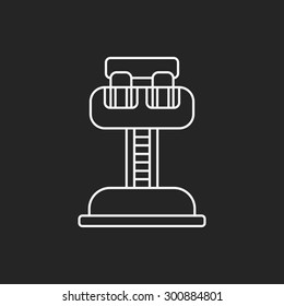 amusement park drop tower line icon