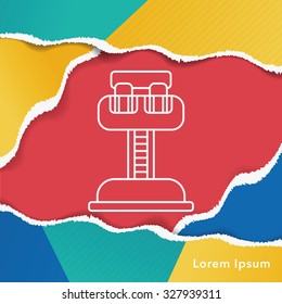 amusement park drop tower line icon