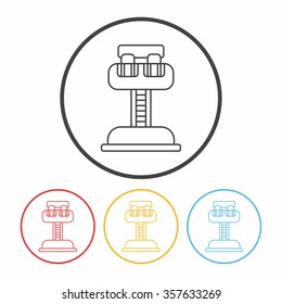 amusement park drop tower line icon