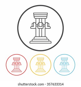 amusement park drop tower line icon