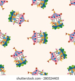 Amusement park facilities , cartoon seamless pattern background