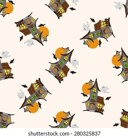 Amusement park facilities , cartoon seamless pattern background
