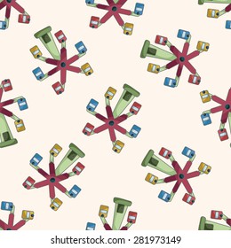 Amusement park facilities , cartoon seamless pattern background