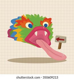 Amusement park facilities theme element