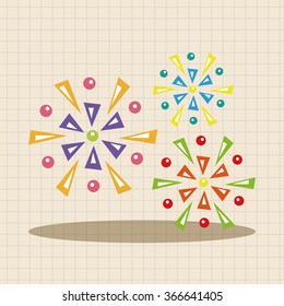 Amusement park firework theme elements