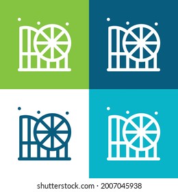 Amusement Park Flat four color minimal icon set