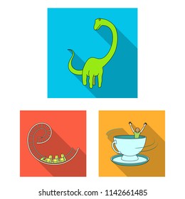 Amusement park flat icons in set collection for design. Equipment and attractions vector symbol stock web illustration.
