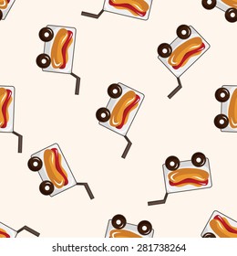 Amusement park food cart , cartoon seamless pattern background