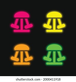 Amusement Park four color glowing neon vector icon
