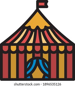 Amusement park fun fairground carnival icons flat isolated vector illustration