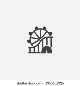 amusement park Glyph icon. Simple sign illustration. amusement park symbol design. Can be used for web, print and mobile