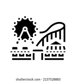 amusement park glyph icon vector. amusement park sign. isolated contour symbol black illustration