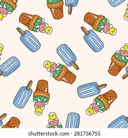 Amusement park ice cream , cartoon seamless pattern background