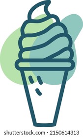 Amusement park ice cream, illustration, vector on a white background.